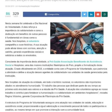 O voluntariado e a importância em áreas como a saúde- Medicina S/A