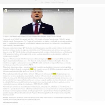 Contra a PEC Paralela que pode extinguir as Bolsas Sociais e Programa Universidade Para Todos-PROUNI ofertadas por Entidades Filantrópicas de Educação –  ANEC – Associação Nacional de Educação Católica do Brasil