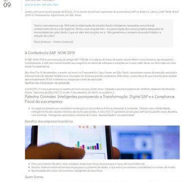 VEM AÍ O SAP NOW 2019- Solutio IT