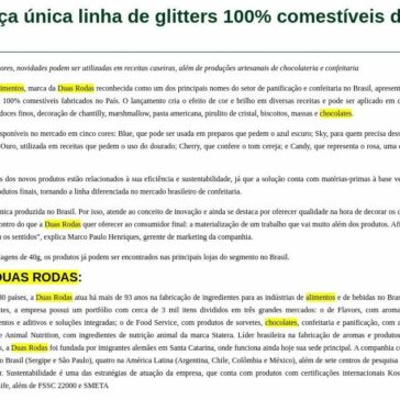 Mix lança única linha de glitters 100% comestíveis do brasil – Aditivos & Ingredientes