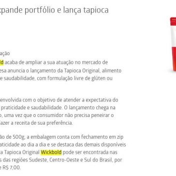 Wickbold expande portfólio e lança tapioca | Lançamentos | Mundo do Marketing