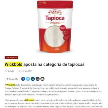 Wickbold aposta na categoria de tapiocas – Distribuição