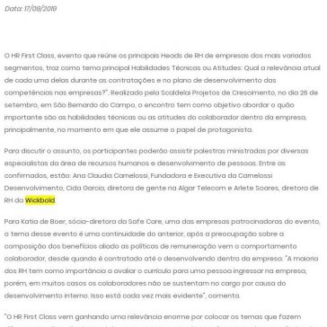Habilidades técnicas e atitudes do colaborador dentro das empresas serão abordados em evento de RH- Dino