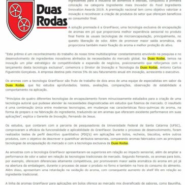 GranFlavor, da Duas Rodas, é eleito o Ingrediente Mais Inovador na FI Innovation Awards 2019 – Guialat