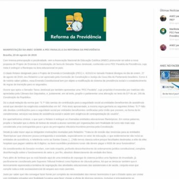 Manifestação da ANEC sobre a PEC Paralela da Reforma da Previdência- ANEC