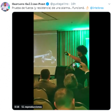 Prueba de fuerza de una alarma- Gustavo Gallino Twitter