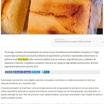 GranFlavor, da Duas Rodas, é eleito o Ingrediente Mais Inovador na FI Innovation Awards 2019 – Food News Latam