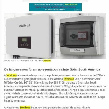 Intelbras Solar anuncia novidades para o setor fotovoltaico- Tem Sustentável