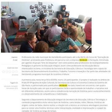 Narração de histórias é tema de formação para professores- Início