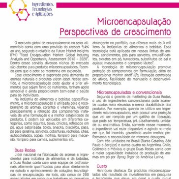 Microencapsulação Perspectivas de crescimento – IT Ingredientes e Tecnologias