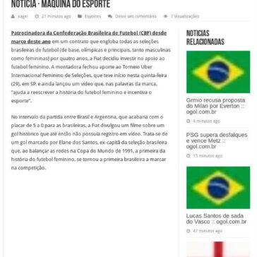 Fiat fecha patrocínio a torneio e homenageia futebol feminino · Notícia · Máquina do Esporte- Dica do Tio