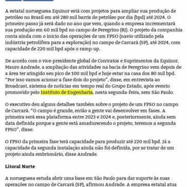 Equinor planeja elevar produção de petróleo no Brasil- Repórter Diário (On-line)
