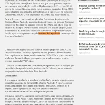 Equinor planeja elevar produção de petróleo no Brasil- Folha de Londrina