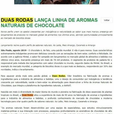 DUAS RODAS LANÇA LINHA DE AROMAS NATURAIS DE CHOCOLATE – Italian Food