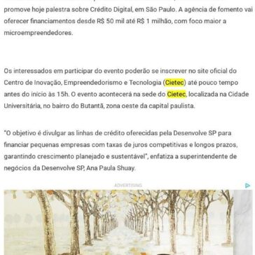 Desenvolve SP orienta os empresários sobre crédito- DCI (On-line)