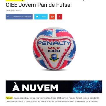 Penalty é a marca oficial da Copa CIEE Jovem Pan de Futsal- Grandes Nomes da Propaganda
