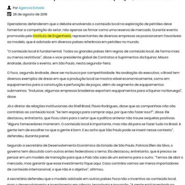 Conteúdo local em petróleo deve focar competição, dizem executivos- Tribuna do Agreste