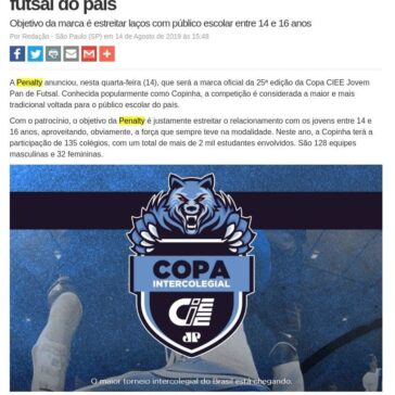 Penalty patrocinará maior torneio estudantil de futsal do país- Máquina do Esporte