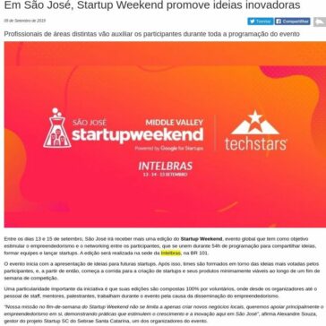 Em São José, Startup Weekend promove ideias inovadoras- Acontecendo Aqui