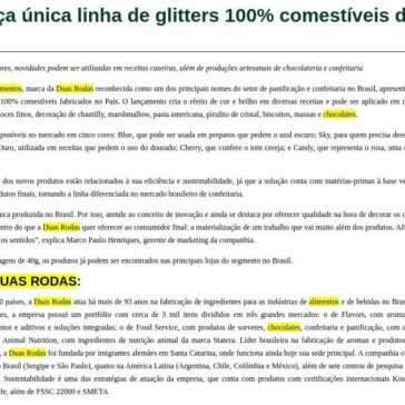 Mix lança única linha de glitters 100% comestíveis do brasil – Aditivos & Ingredientes