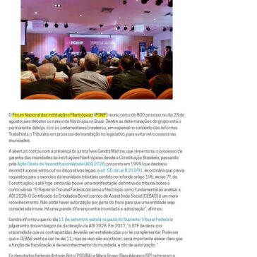 Evento do FONIF debate reforma tributária e sua relação com as entidades filantrópicas- Gife