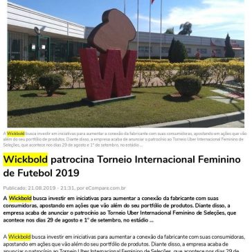 Wickbold patrocina Torneio Internacional Feminino de Futebol 2019- E-compare