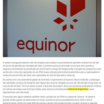 Equinor planeja elevar produção de petróleo no Brasil- Portos e Navios