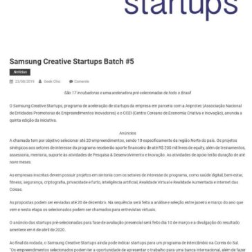 Samsung Creative Startups Batch #5- Geek Chic
