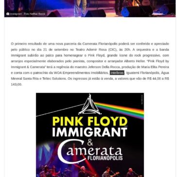 Banda Immigrant e Camerata homenageiam Pink Floyd- Ego Notícias