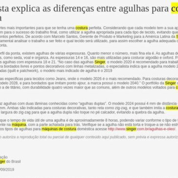Especialista explica as diferenças entre agulhas para costura doméstica – Textilia