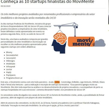 Conheça as 10 startups finalistas do MoviMente- Secovi