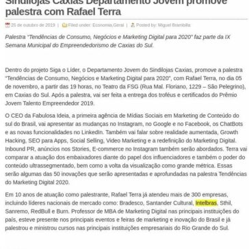 Sindilojas Caxias Departamento Jovem promove palestra com Rafael Terra- Sabe Caxias