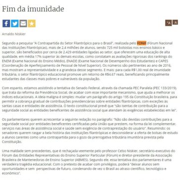 Fim da imunidade – Academia Brasileira de Letras