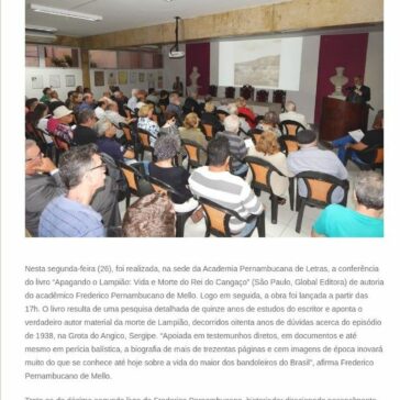 FREDERICO PERNAMBUCANO LANÇA LIVRO SOBRE O CANGAÇO – Flávio Chaves