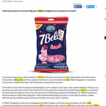 Arcor apresenta nova embalagem da 7 Belo Drageada – Guia da Embalagem