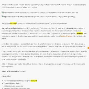 Wickbold apresenta receitas de tapiocas para celebrar começo da Primavera- Agito SP