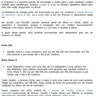 Amazon lança Alexa e dispositivos Echo no Brasil- Encart Notícias