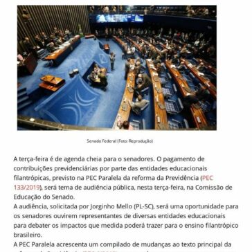 Senado tem agenda cheia com votação da reforma e debate sobre PEC Paralela – Ceará AGORA
