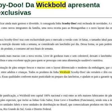 Linha Scooby- Aditivos & Ingredientes