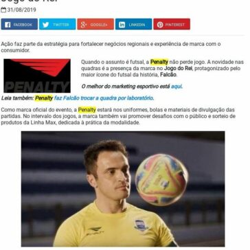Penalty amplia parceria com Falcão e patrocina Jogo do Rei- Promoview