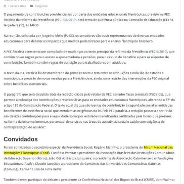 Impacto da PEC Paralela para ensino filantrópico será discutido na CE – Portal do Magistrado
