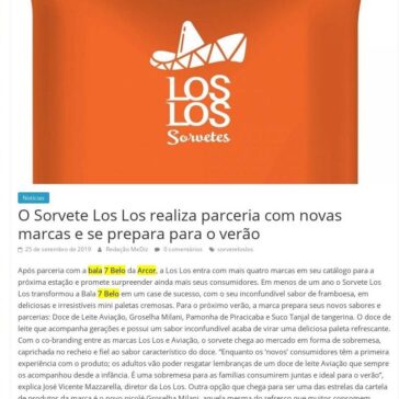 O Sorvete Los Los realiza parceria com novas marcas e se prepara para o verão – Mediz