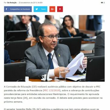 CE discutirá o impacto da PEC paralela para o ensino filantrópico – Urgente News