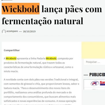Wickbold lança pães com fermentação natural- Ecompare – Ecommerce Brasil