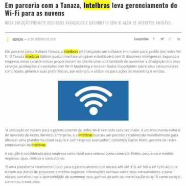 Em parceria com a Tanaza, Intelbras leva gerenciamento de Wi-Fi para as nuvens- Ponto ISP