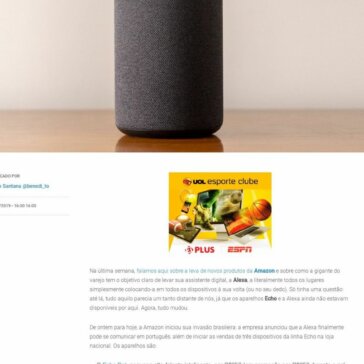 Amazon: Alexa passa a falar português; dispositivos Echo chegam ao Brasil- Mac Magazine (UOL)