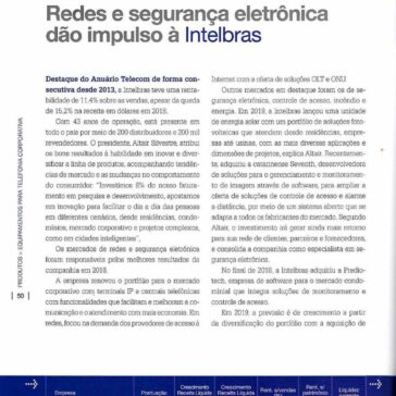 Redes e segurança eletrônica dão impulso à Intelbras- Anuário Telecom 2019