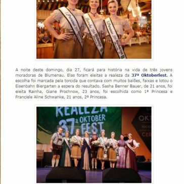 Sasha Benner Bauer é eleita rainha da 37ª Oktoberfest- Oktober Blog