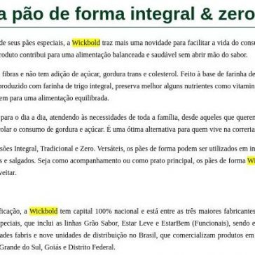 Wickbold lança pão de forma integral & zero- Aditivos & Ingredientes