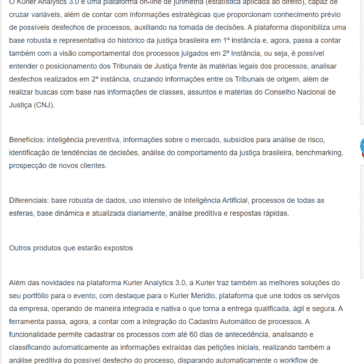 Kurier apresenta nova funcionalidade do Kurier Analytics 3.0 na Fenalaw- Portogente